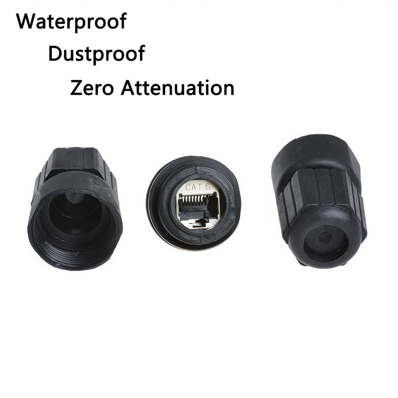 ANMBEST 5PCS M25AP2 Shielded RJ45 Waterproof Cat5/5e/6 8P8C Connector IP67 Ethernet LAN Cable Connector Double Head Outdoor LAN Coupler Adapter Female to Female - Image 4